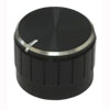 Handle on axle 6mm Star Black D = 17mm H = 17mm