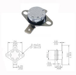Thermostat KSD301A-90-OF2-B (normally closed)
