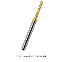 Milling cutter corn PCB for CNC type  RCF 1.0mm, L = 38mm, shank 3.175mm, TiN